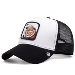 Lion Embroidery Mesh Baseball Cap Vintage Hip Hop Trucker Hat