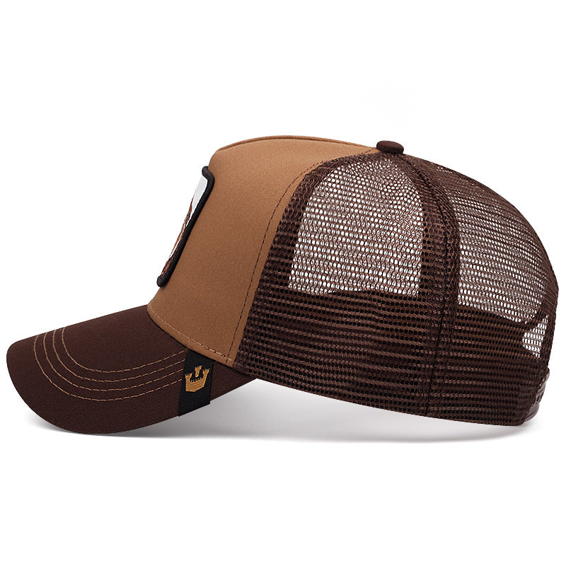 Lion Embroidery Mesh Baseball Cap Vintage Hip Hop Trucker Hat