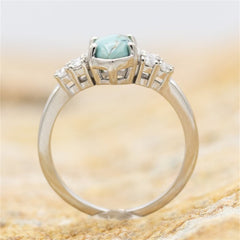 Boho Style Turquoise Stacking Rings Silver Plated Jewelry for Summer Vacation