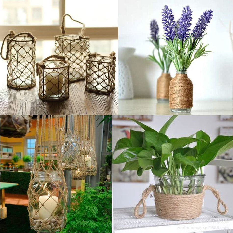 100 Meters Natural Jute Rope Cord String Twine Burlap Ribbon Crafts Sewing DIY