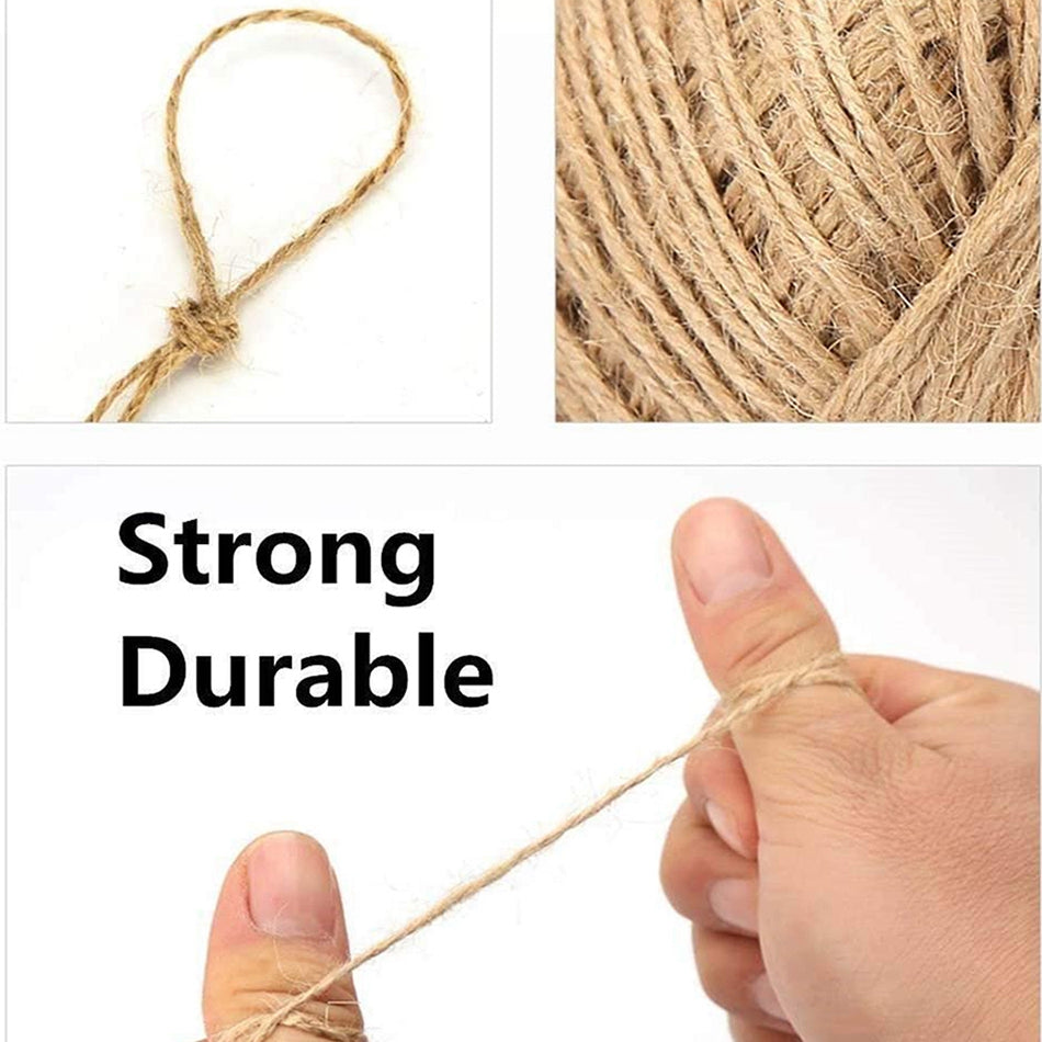 100 Meters Natural Jute Rope Cord String Twine Burlap Ribbon Crafts Sewing DIY