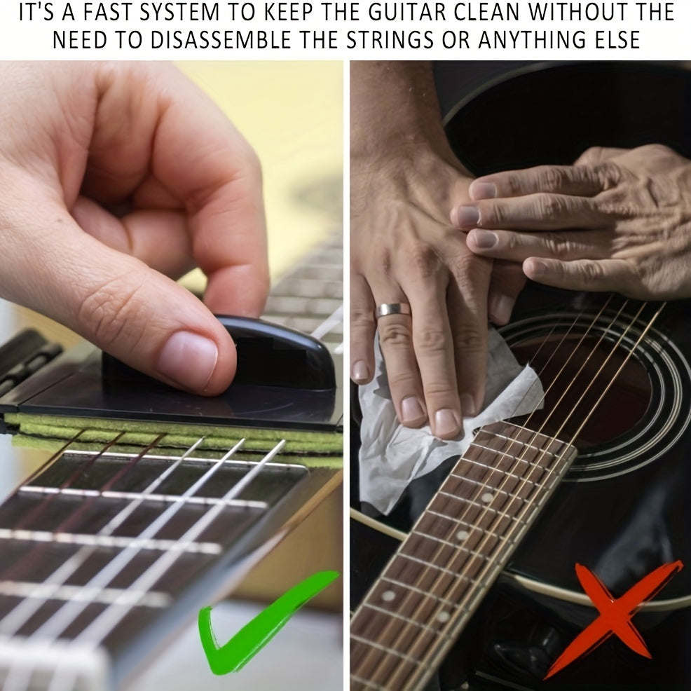 Dual Guitar String Cleaner for Guitar Bass & Ukulele
