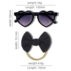 Kids Little Heart Sunglasses & Baby Bow Headband Set