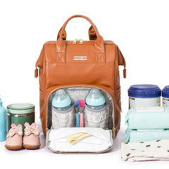 PU Mommy Bag Large Capacity Maternity Backpack