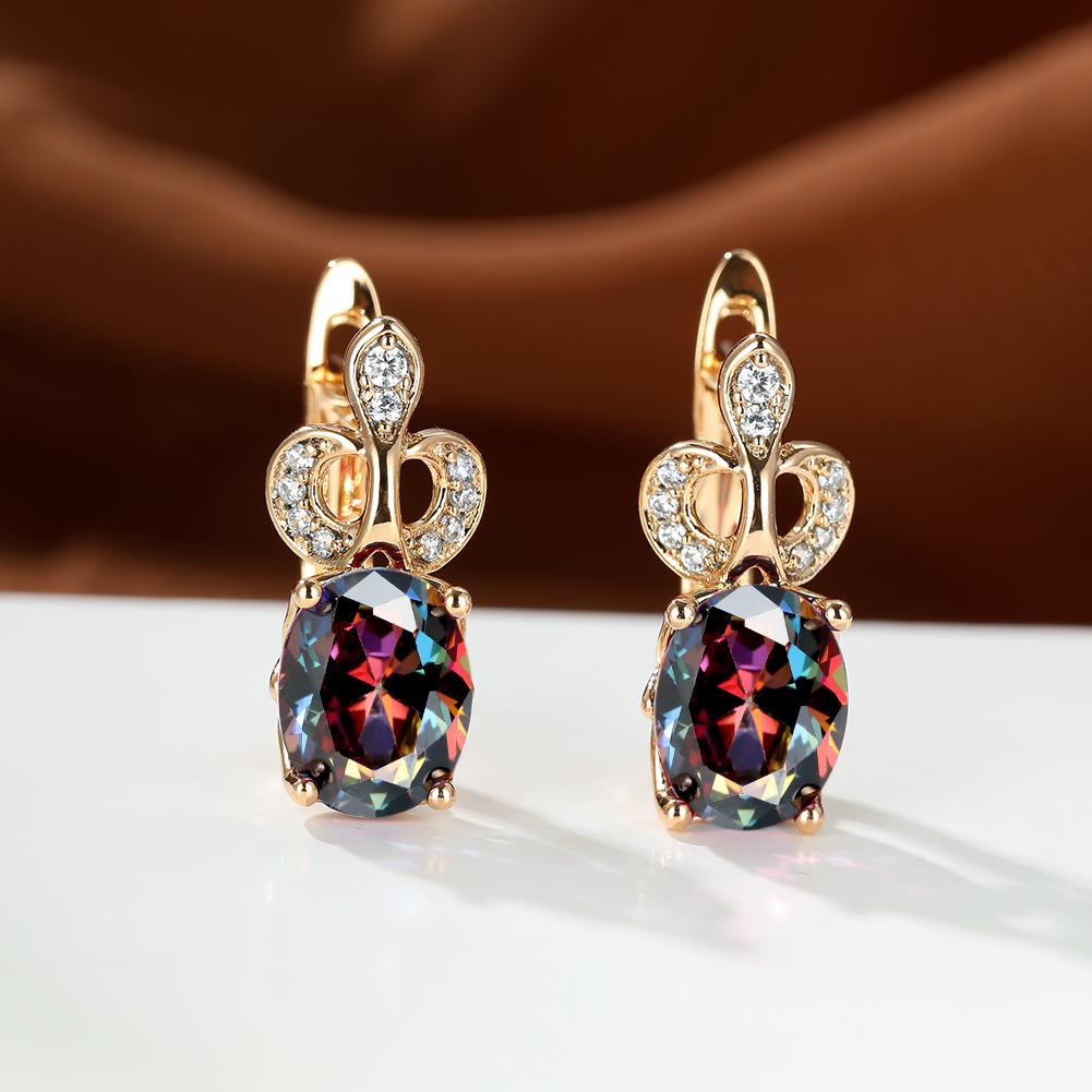 Rainbow Stone Princess Crown Earrings