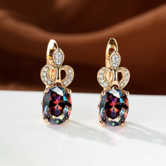 Rainbow Stone Princess Crown Earrings