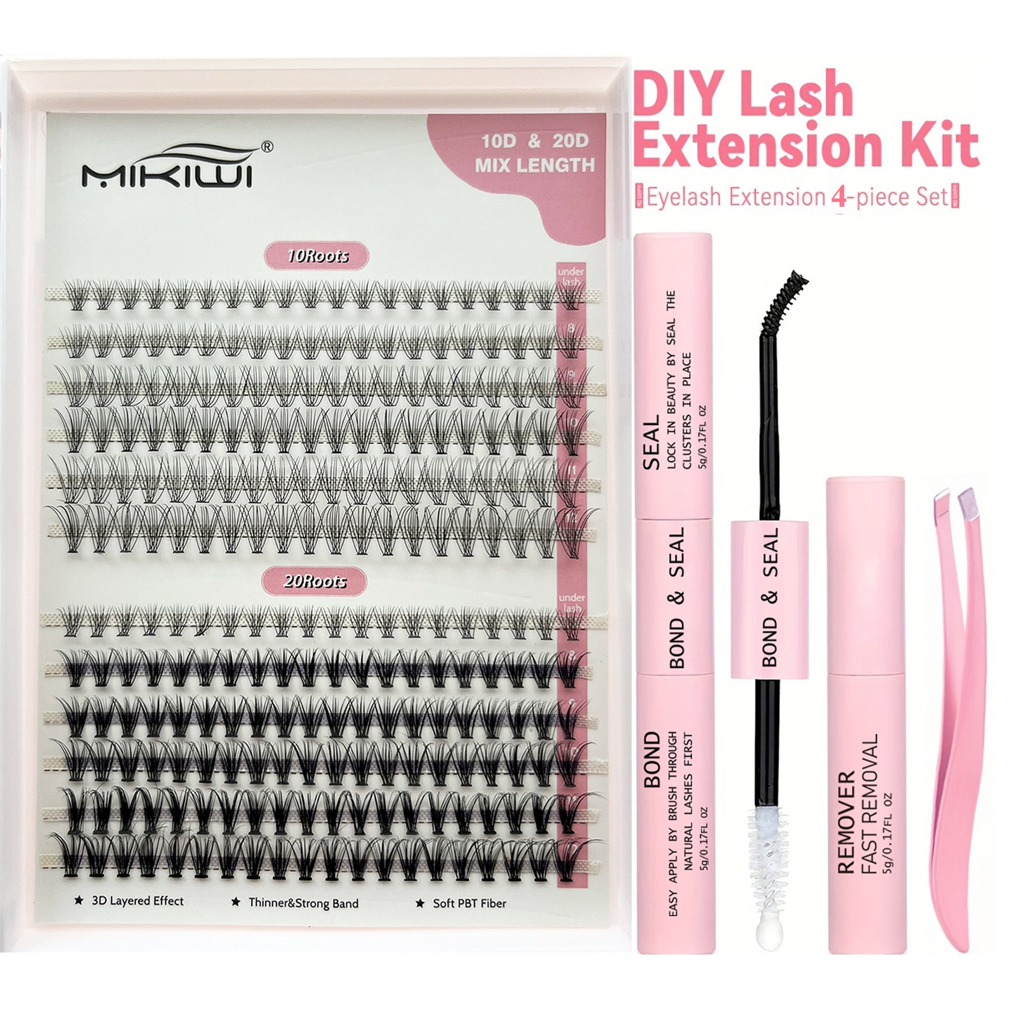 240Pcs Cluster Lashes 10D-40D D Curling Mix 9-16mm Lash Extensions