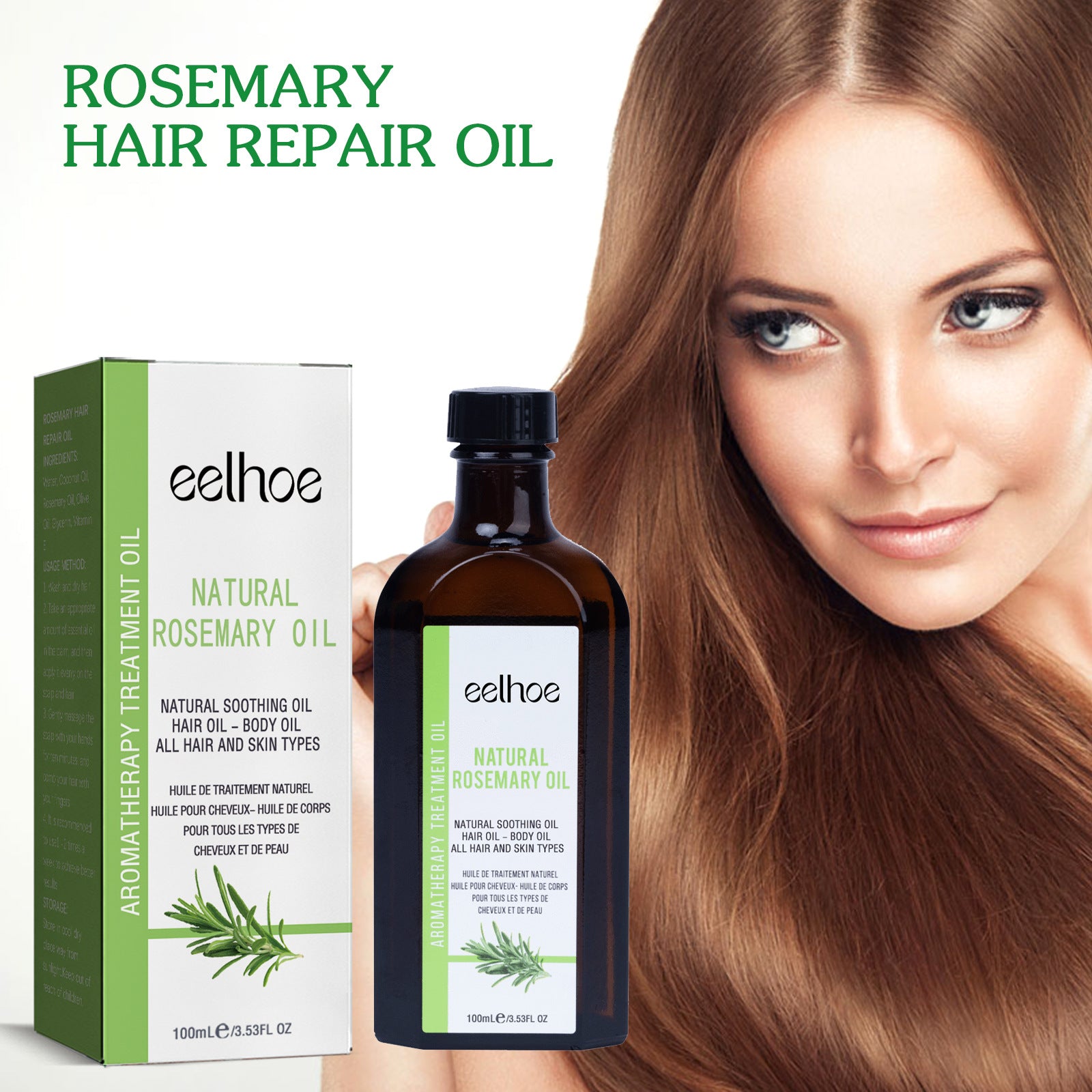 100ml Natural Rosemary Hair Essential Anti Frizz Long Lasting Fragrance
