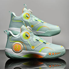 Men's Rotating Buckle Basketball Shoes Non Slip Sneakers For Training