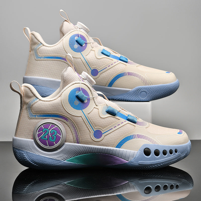Men's Rotating Buckle Basketball Shoes Non Slip Sneakers For Training