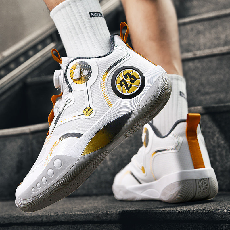 Men's Rotating Buckle Basketball Shoes Non Slip Sneakers For Training