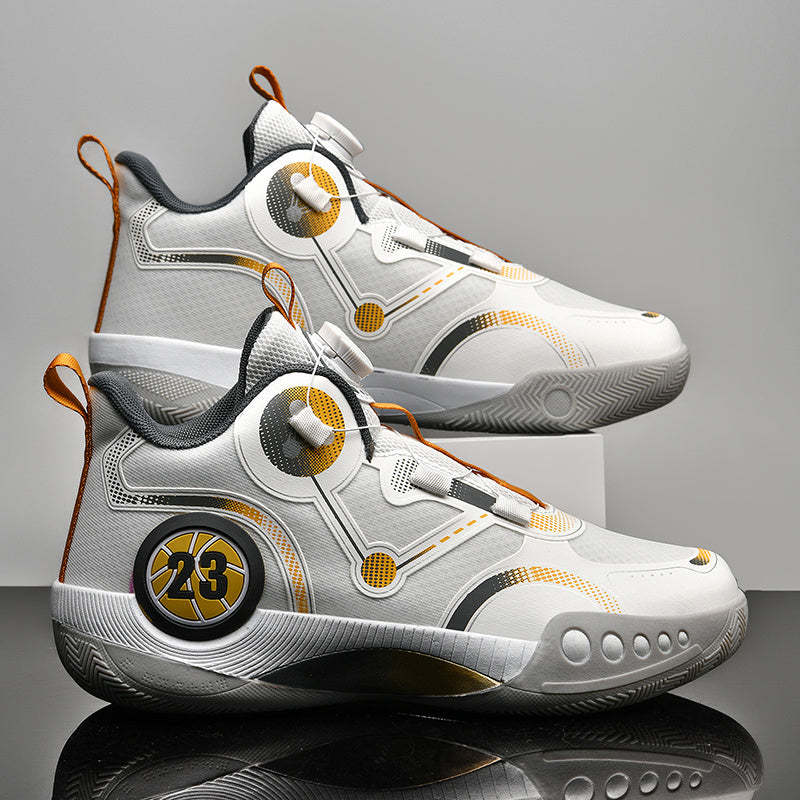 Men's Rotating Buckle Basketball Shoes Non Slip Sneakers For Training