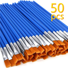 50pcs Nylon Hair Art Painting Brush Set Watercolor Acrylic Paint Small Brush