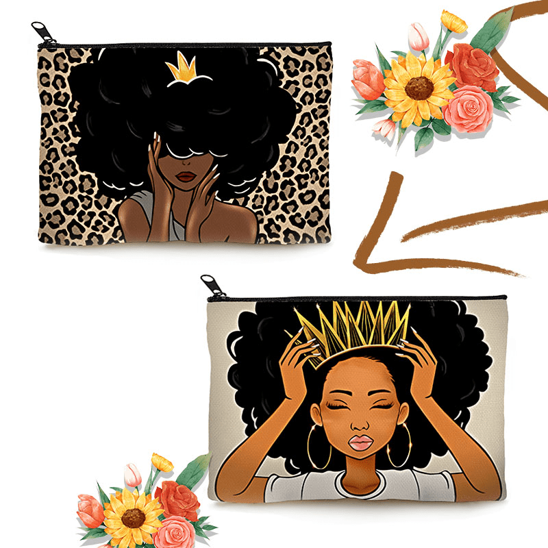 Cartoon Girl Printed Makeup Bag Travel Toiletry Cosmetic Bag with Zipper