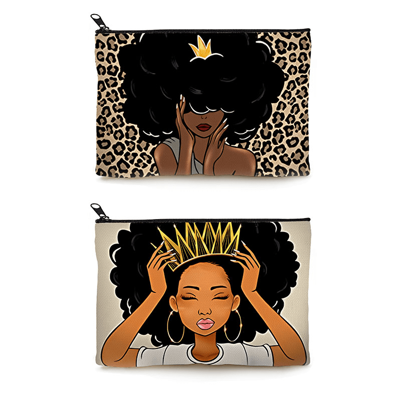 Cartoon Girl Printed Makeup Bag Travel Toiletry Cosmetic Bag with Zipper