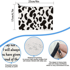 Cow Grain Printed Cosmetic Bag Travel Makeup Storage Toiletry Bag Holiday Gift