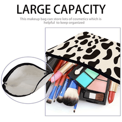 Cow Grain Printed Cosmetic Bag Travel Makeup Storage Toiletry Bag Holiday Gift