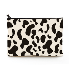 Cow Grain Printed Cosmetic Bag Travel Makeup Storage Toiletry Bag Holiday Gift