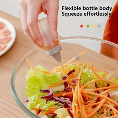 4 Squeeze Bottles with Caps Leak Proof Refillable Condiment Containers