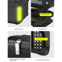 Waterproof Motorcycle Trunk Tail Box With Safety Lock