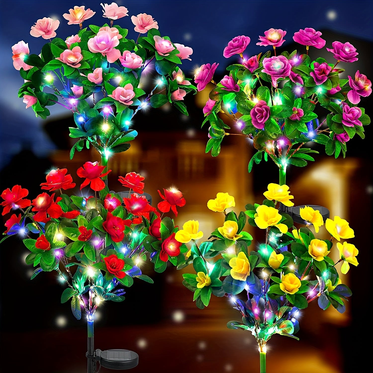 Solar Garden Lights with 42 LED Warm Light for Outdoor Decor