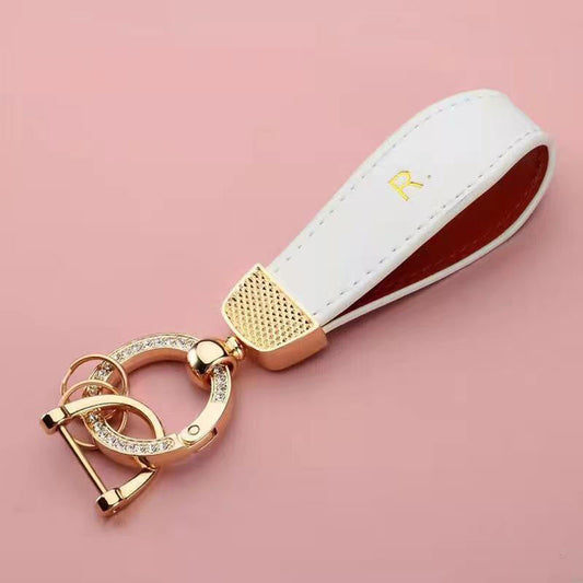 R Letter Horseshoe Buckle Alloy Keychain Pendant Gift