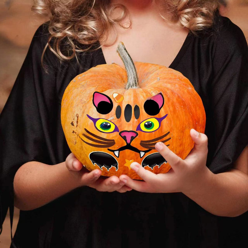 Halloween Pumpkin Face Stickers Trick Or Treat Party