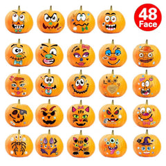 Halloween Pumpkin Face Stickers Trick Or Treat Party