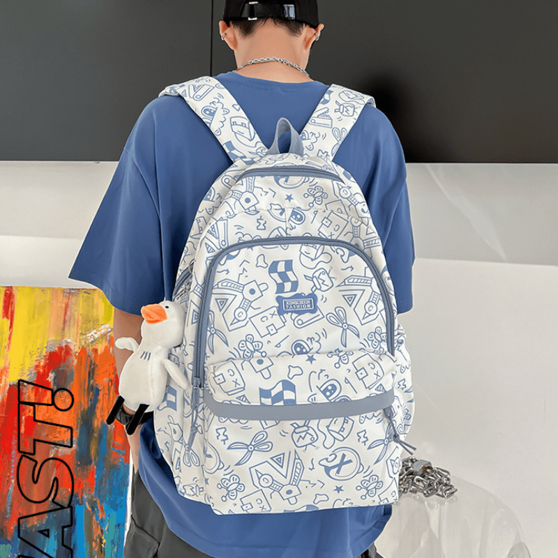 Graffiti Backpack Large Capacity Travel Backpack Laptop School Bag