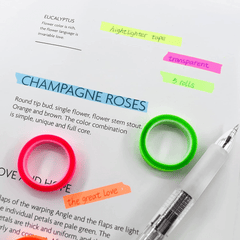 5 Roll 5 Colors Stickers Transparent Fluorescent Index Tabs Flags Sticky Note