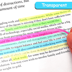 5 Roll 5 Colors Stickers Transparent Fluorescent Index Tabs Flags Sticky Note