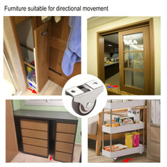 8pcs TPR Rubber Caster 1" Plain Bearing Coffee Thermoplastic Wheels