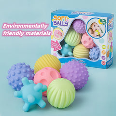 6pcs Textured Ball Set Develop Baby's Tactile Senses Toy