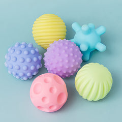 6pcs Textured Ball Set Develop Baby's Tactile Senses Toy