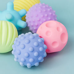 6pcs Textured Ball Set Develop Baby's Tactile Senses Toy