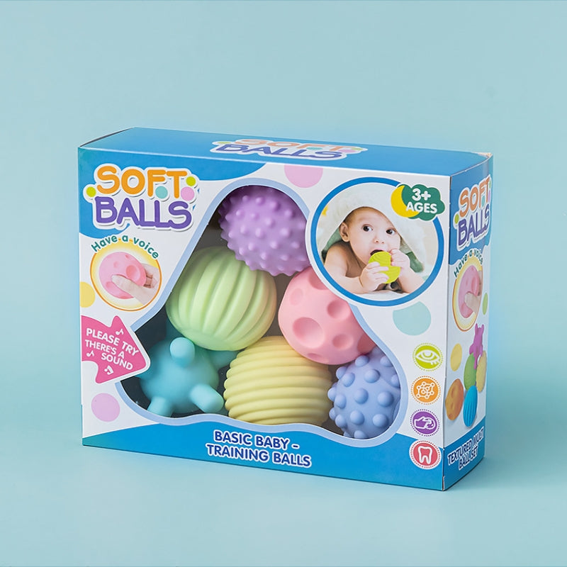 6pcs Textured Ball Set Develop Baby's Tactile Senses Toy