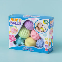 6pcs Textured Ball Set Develop Baby's Tactile Senses Toy