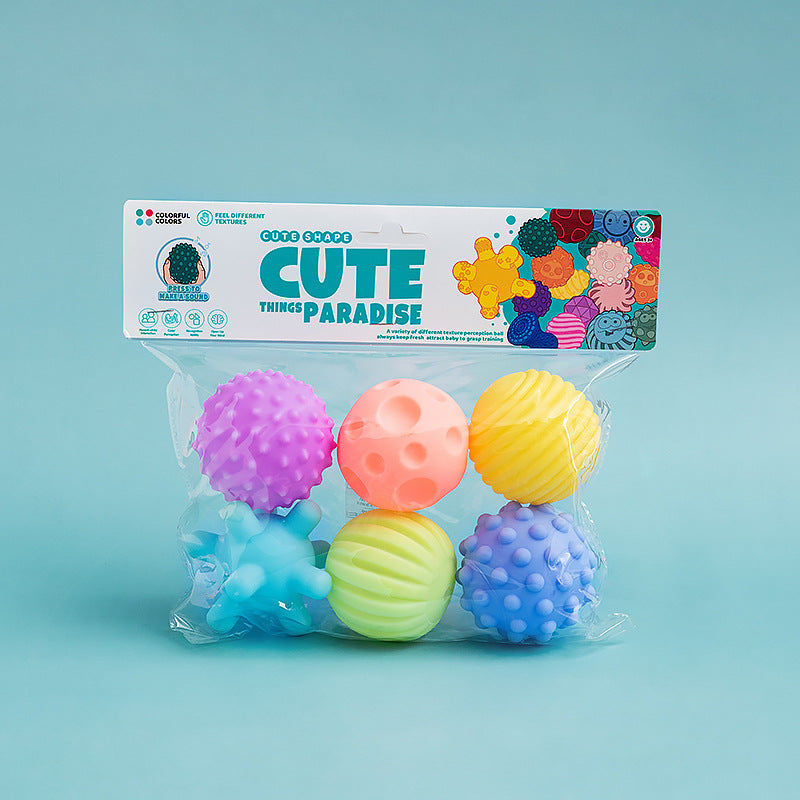 6pcs Textured Ball Set Develop Baby's Tactile Senses Toy