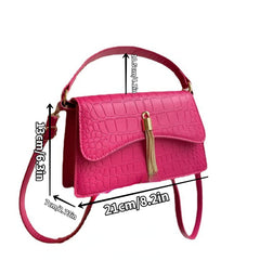 Crocodile Pattern Shoulder Bag Retro PU Crossbody Bag Women's Casual Handbag