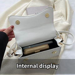 Crocodile Pattern Shoulder Bag Retro PU Crossbody Bag Women's Casual Handbag
