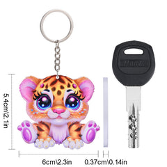 Tiger Acrylic Car Mini Keychain Pendant Christmas Tree Decoration Ornament