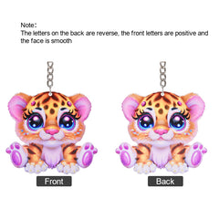 Tiger Acrylic Car Mini Keychain Pendant Christmas Tree Decoration Ornament