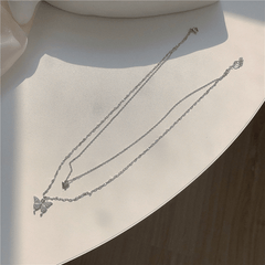 Two Butterflies Pendant Clavicle Chain Female Necklace