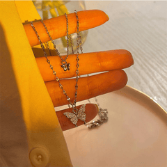 Two Butterflies Pendant Clavicle Chain Female Necklace