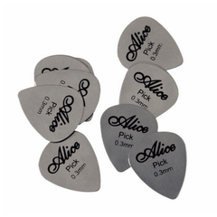 10pcs Metal Guitar Pick 0.3mm Thin Silver Bass Ukelele Picks