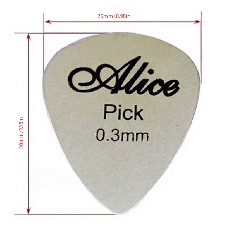 10pcs Metal Guitar Pick 0.3mm Thin Silver Bass Ukelele Picks
