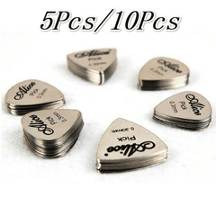 10pcs Metal Guitar Pick 0.3mm Thin Silver Bass Ukelele Picks