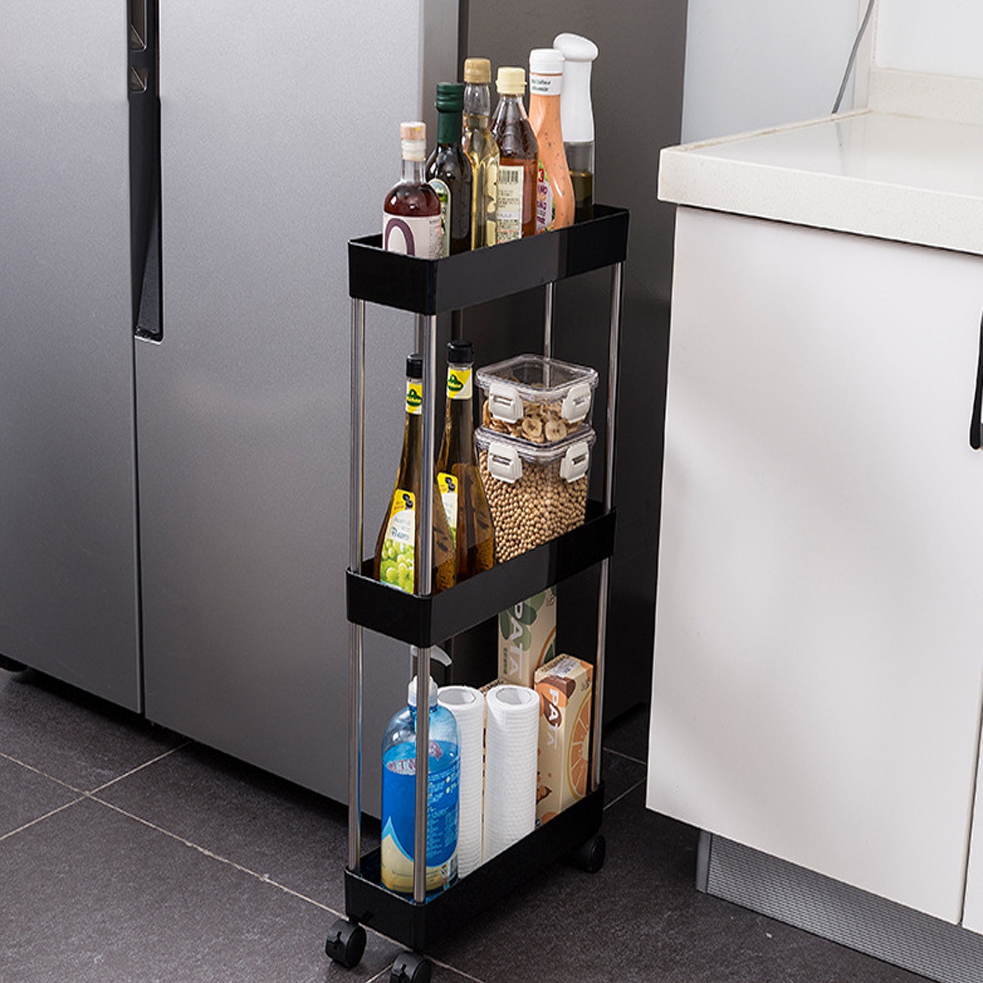 Clip Organizer Mobile Shelves Kitchen Refrigerator Bathroom Living Room