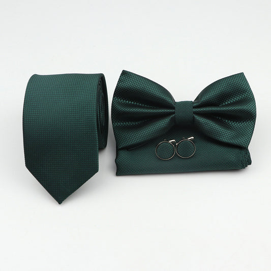 Men's Ties Bowtie & Pocket Square Handkerchief & Cufflinks Sets