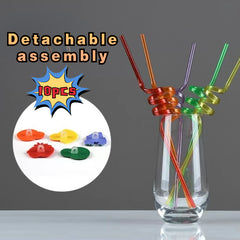 10pcs Owl Series Reusable Curved Tube Straws